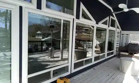 Image of lake glass and mirror installation